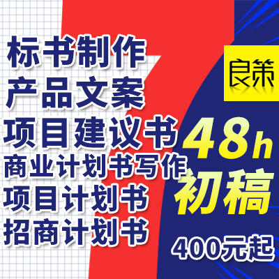 标书制作产品文案项目建议书商业计划书写作项目计划书招商计划书