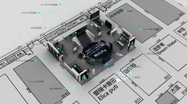 展会展台展厅空间设计装修3D效果图空间设计工装设计