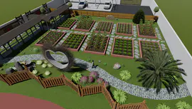 学校菜园规划设计效果图施工图水电布置图