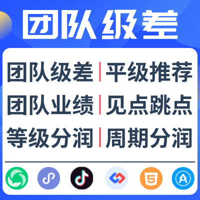 团队级差股东渠道无限级极差分销微商城平级推荐双轨模式系统开发