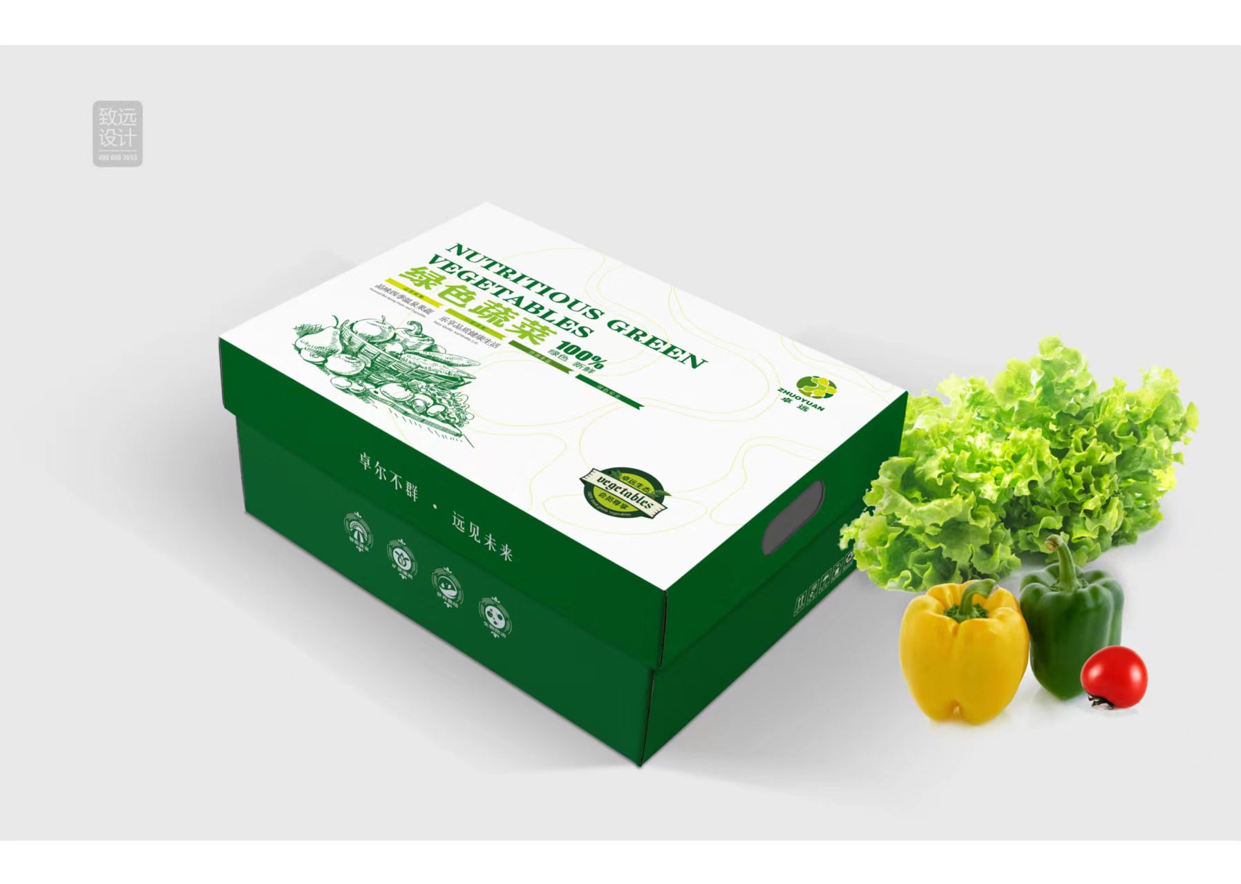 【沃斯品牌案例赏析】卓远绿色蔬菜 包装设计