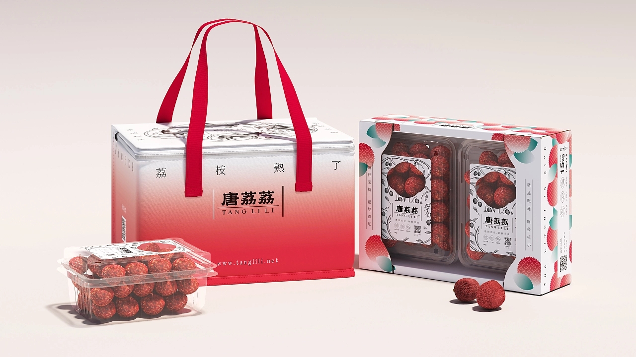 【唐荔荔荔枝】手繪設計水果包裝設計效果圖外包裝設計