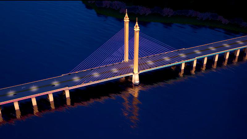 园林景观道路照明亮化设计3D动画制作