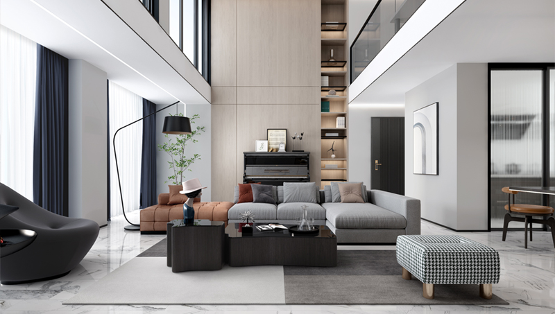 现代家装设计室内设计复式loft自建房别墅民宿效果图设计