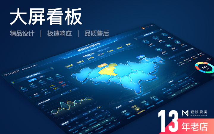 软件界面UI设计触控触摸屏应用展示大数据看板静态bs框架