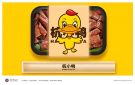 黄小鸭logo设计烤鸭烧鸡鸭货