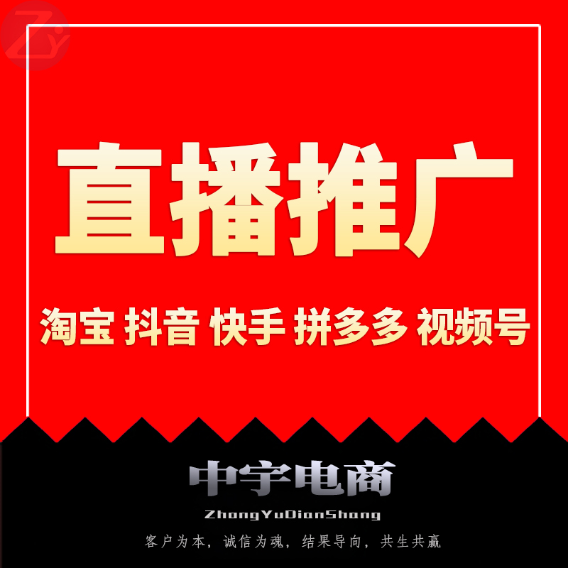 直播推广抖音视频号快手淘宝拼多多京东直播间<hl>营销</hl>代运营服务