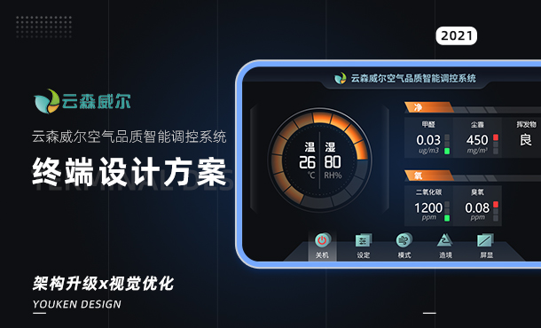 空气净化软件界面美化云森威尔空气品质智能调控系统UI设计