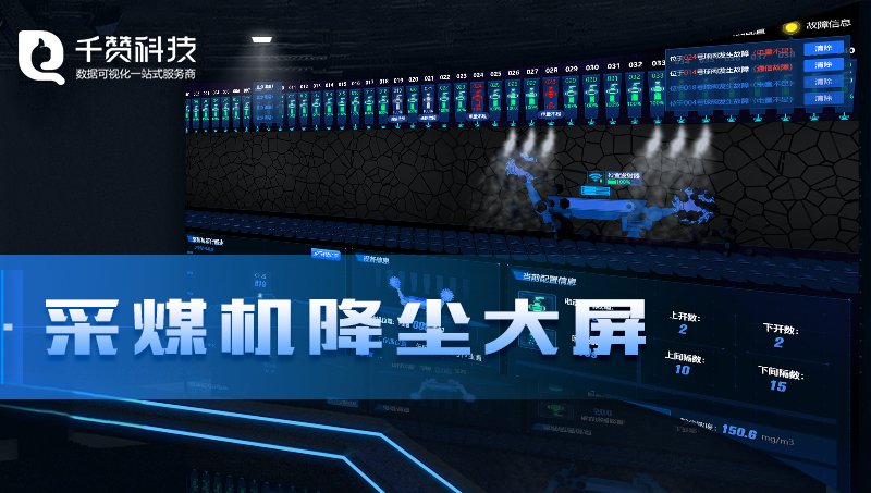 工业设备3D建模三维模型采煤机井下综合防尘系统大数据可视化