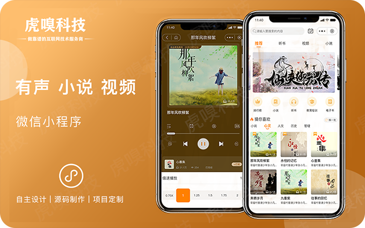 在线阅读听书有声视频音频放送创作知识付费小说小程序定制开发