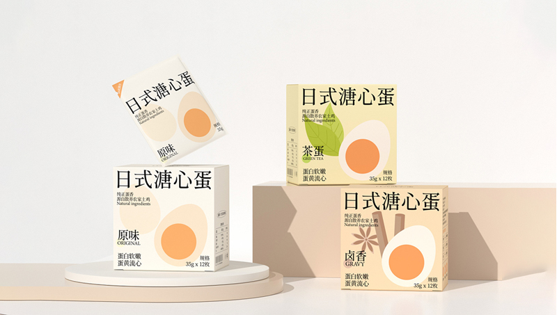 日式風溏心蛋包裝設計