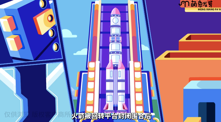 火箭发射-手绘逐帧动画-流程动画