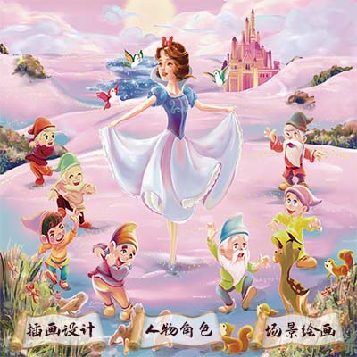 插画原画游戏主美设计儿童绘本商业海报图标特效设计