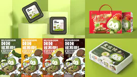 理叶洲品牌包装设计年框包装插画包装菇脆蘑菇包装IP包装