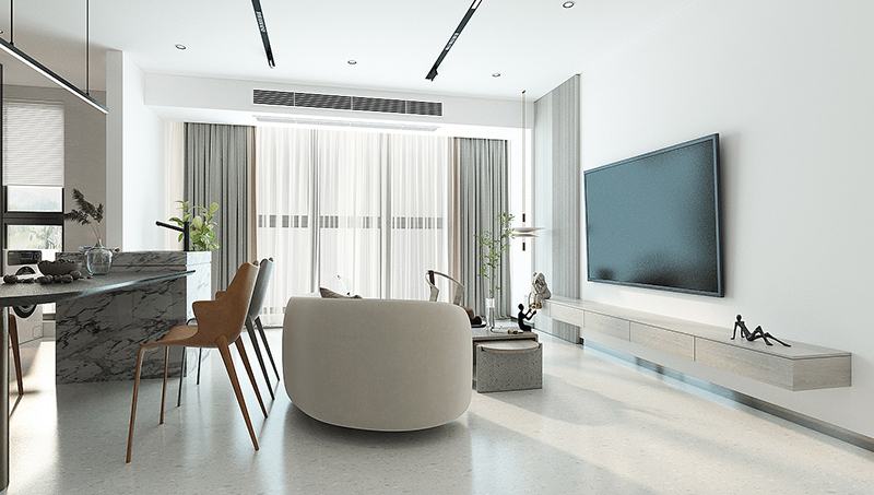 家装单身公寓loft现代设计方案效果图