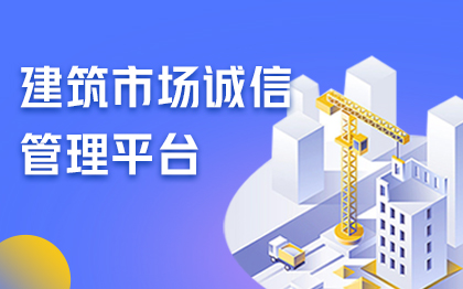 建筑市场监管与诚信信息一体化工作平台定制