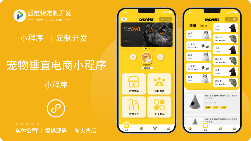 宠物社交宠物电商宠物科普定制开发小程序