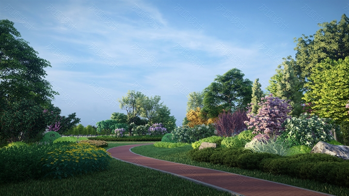 公园设计植物<hl>搭配</hl>设计小区绿化规划景观