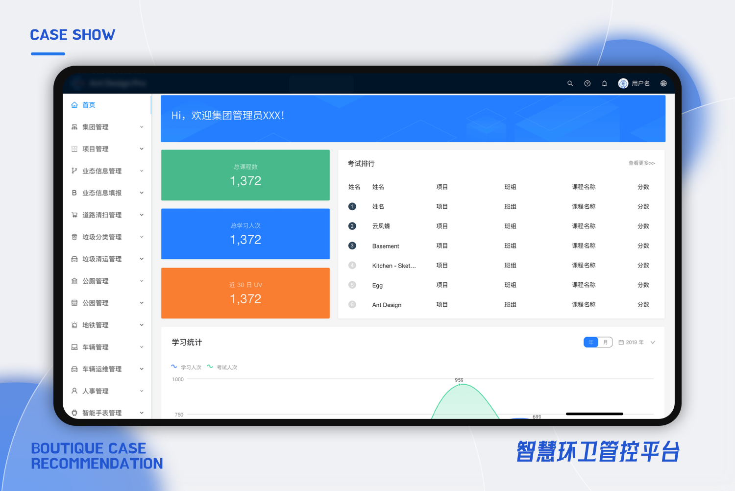 智慧環(huán)衛(wèi)管理平臺