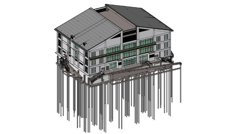 某县文体商贸城建筑  结构BIM模型