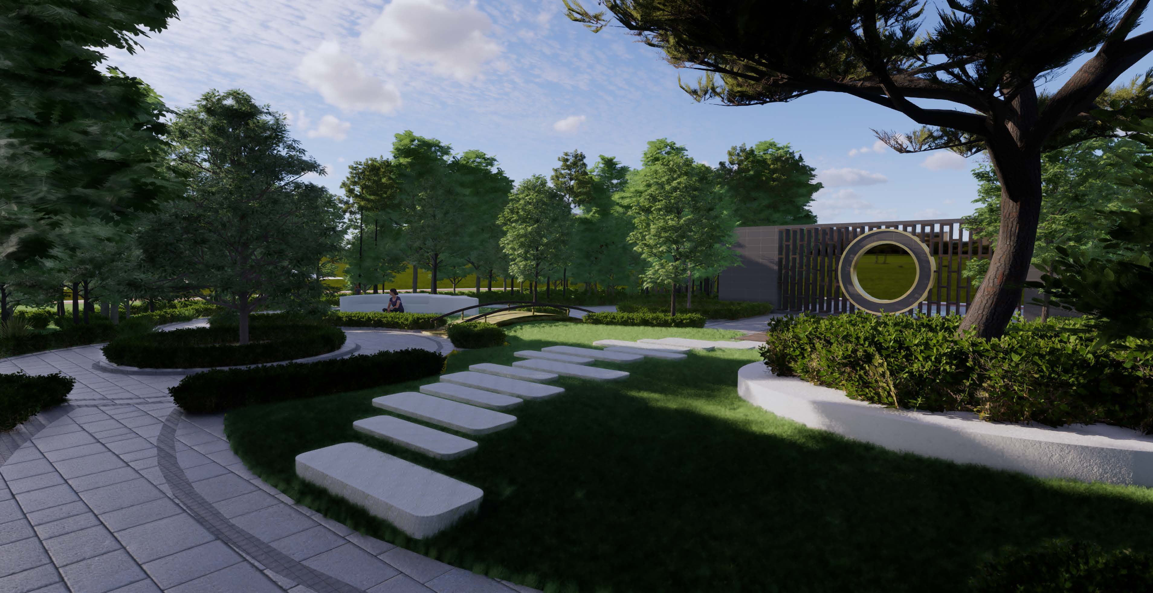 泳池改造公园规划效果图设计方案案例