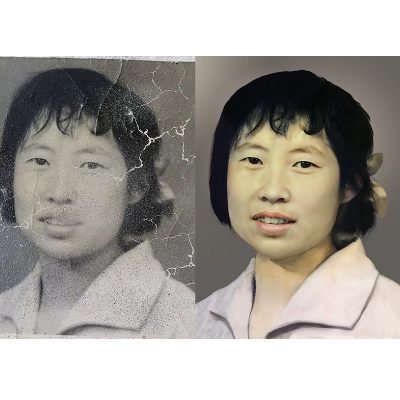 老照片翻新上色 婚紗照修圖