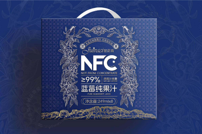 藍(lán)莓果汁飲料-插畫瓶貼包裝設(shè)計(jì)