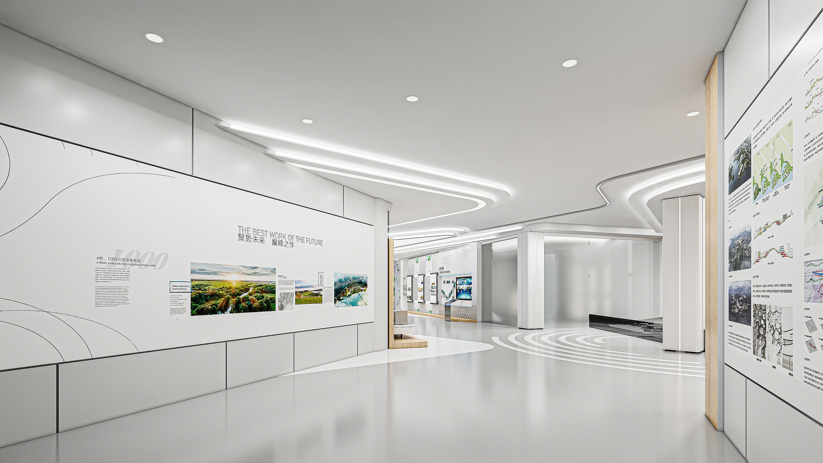 展厅展览展示设计效果图施工图室内建模场景建模商业空间设计