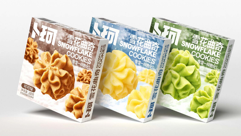 卜珂雪花曲奇品牌食品级书型盒销售包装设计