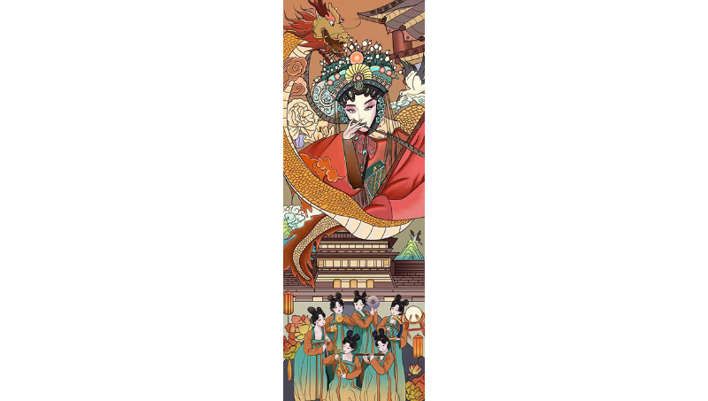 手繪插畫(huà)產(chǎn)品廣告包裝設(shè)計(jì)國(guó)潮漫畫(huà)動(dòng)漫場(chǎng)景卡通形象頭像