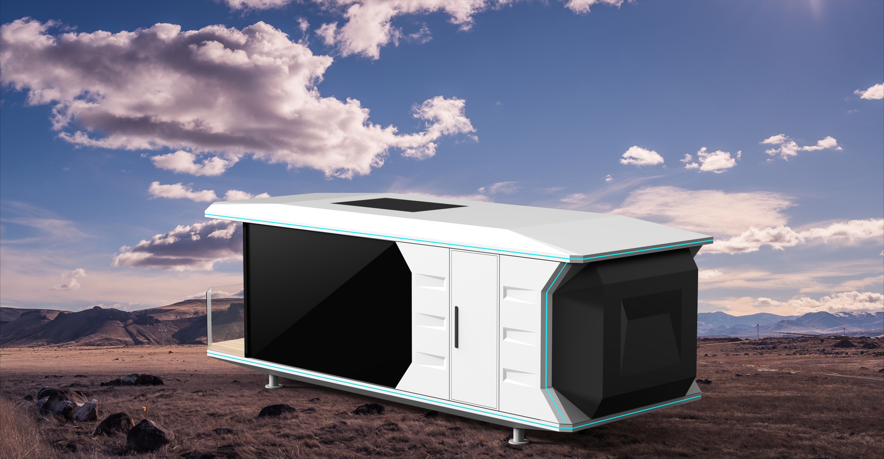 工业设计太空舱移动民宿房外观结构设计