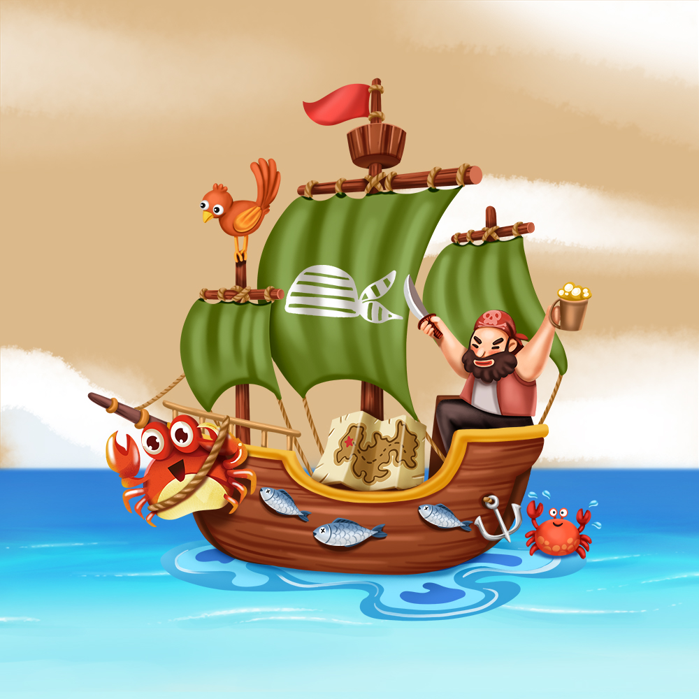 海盗船游戏角色设计——动漫卡通人物卡通IP漫画吉祥物设计