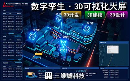 数字孪生三维建筑园区机房工厂3d数据可视化大屏web3d