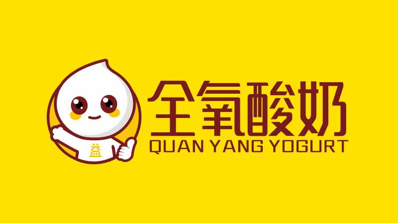 全氧酸奶卡通形象logo设计