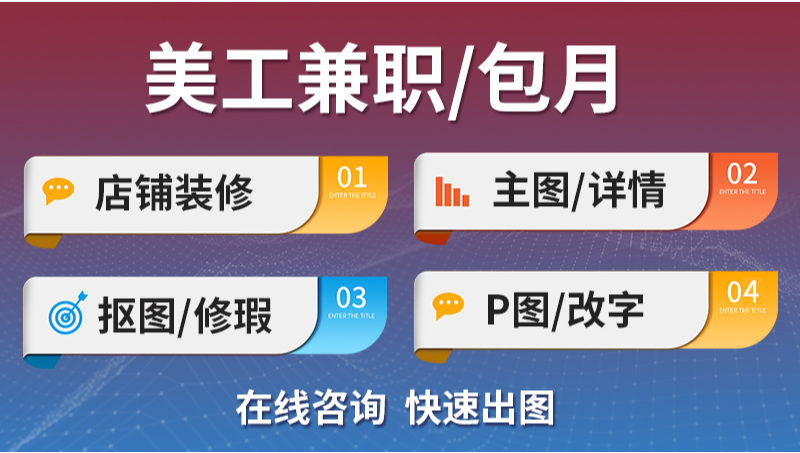 淘宝店首页装修、主图详情设计、直通车推广图设计