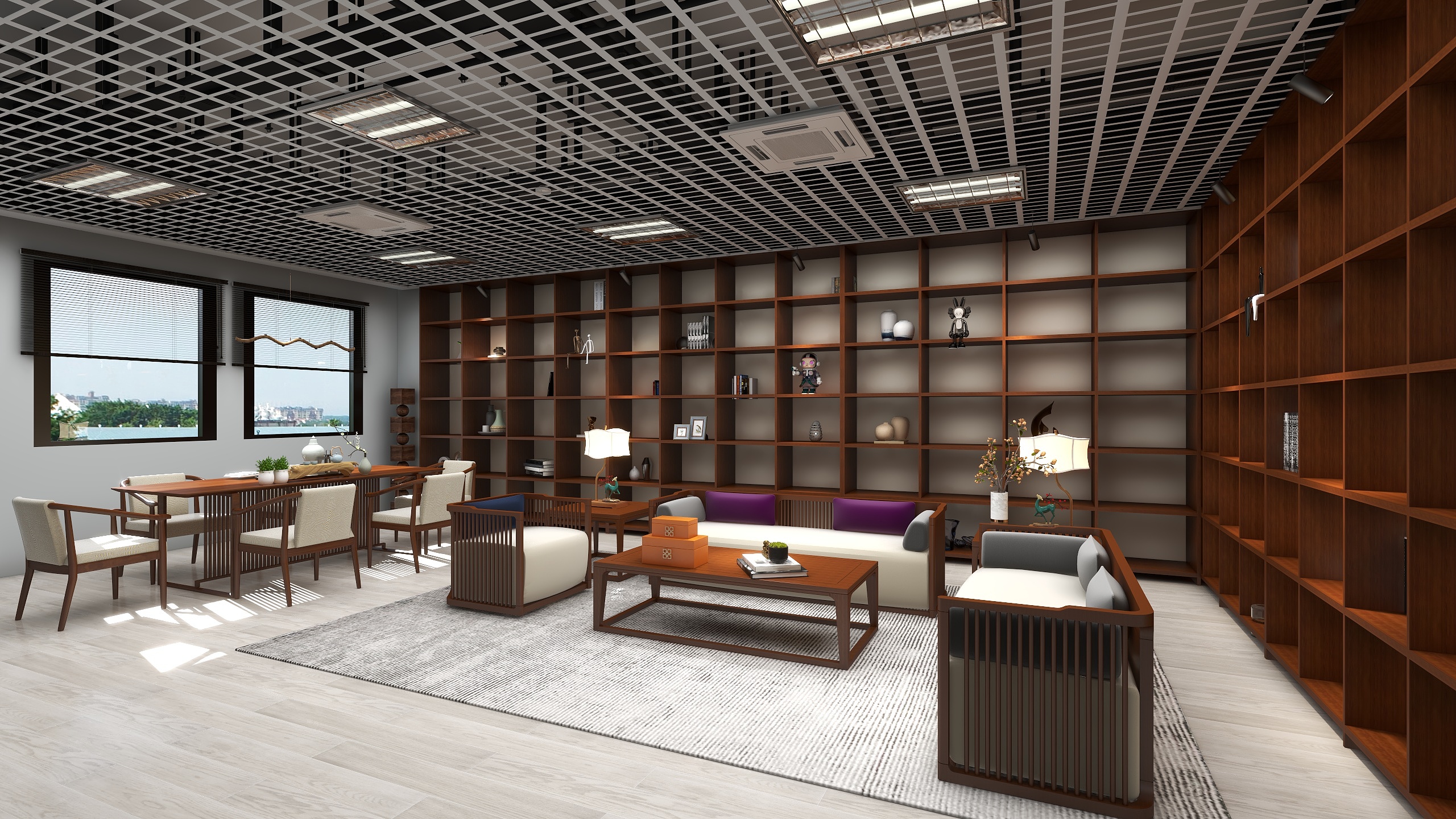 领导茶室空间设计,效果图-猪八戒网