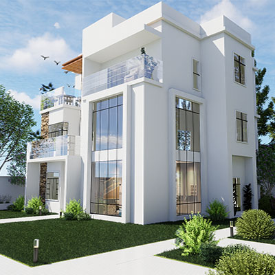 农村建房民宅私人建房效果图施工图现代<hl>简洁</hl>