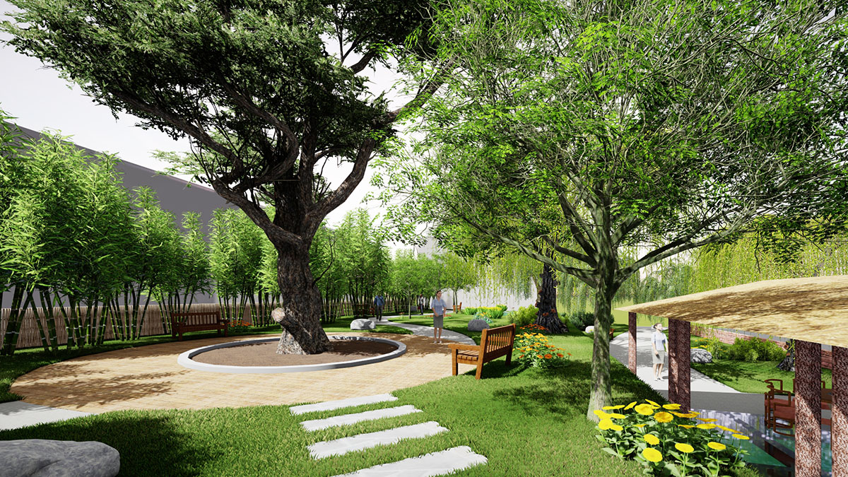 工厂内景观设计园区小花园废地变花园景观规划设计