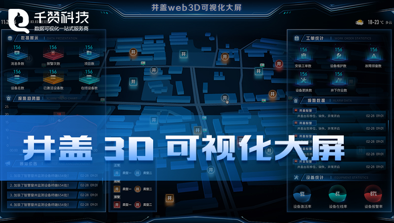 城市管理井蓋web3D建模模塊功能開發(fā)數(shù)據(jù)可視化