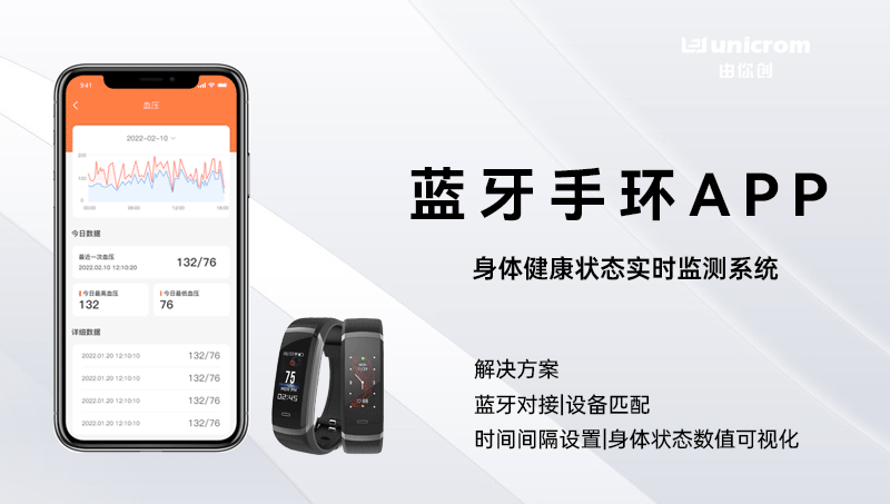 身体健康监控可视化管理软件系统：蓝牙手环APP开发定制