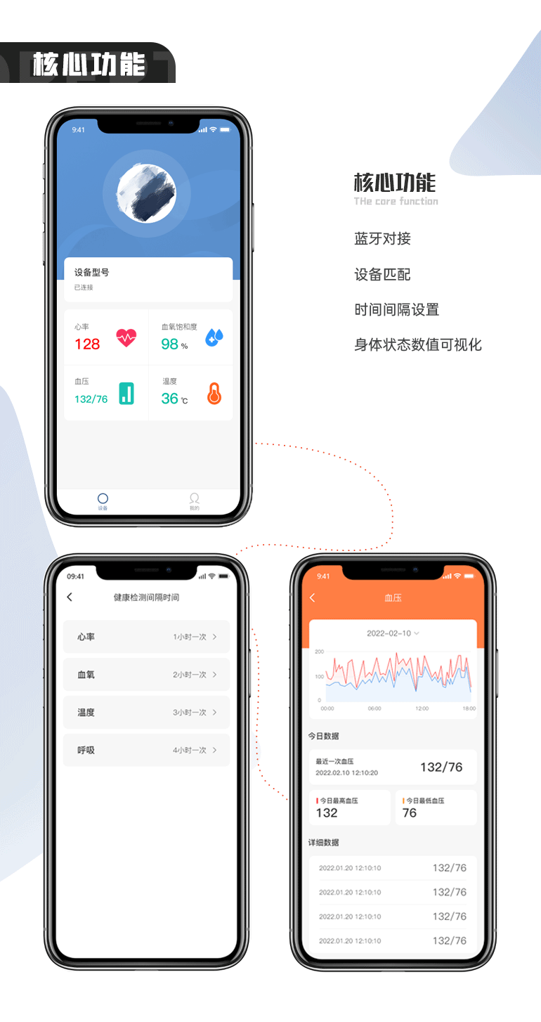 身体健康监控可视化管理软件系统：蓝牙手环APP开发定制