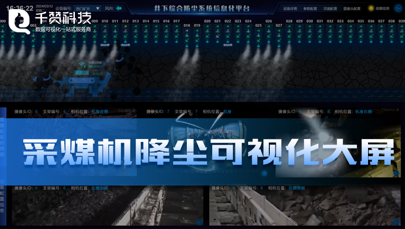 工業(yè)設(shè)備3D建模三維采煤機(jī)井下綜合防塵系統(tǒng)大數(shù)據(jù)可視化