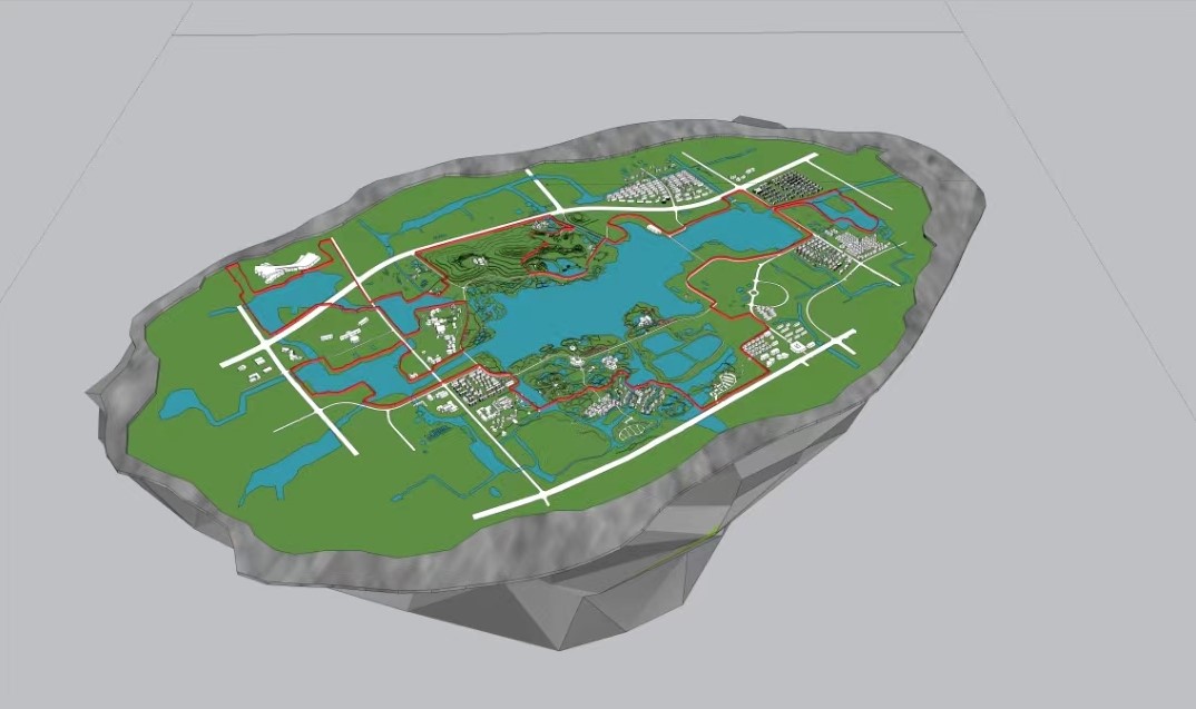 湿地公园沙盘模型制作电子稿