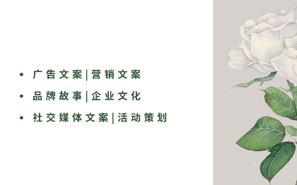 廣告、<hl>營(yíng)銷(xiāo)</hl>文案 | 品牌故事 | 社媒文案 | 活動(dòng)<hl>策劃</hl>