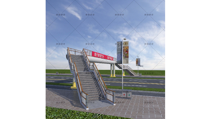 廠區(qū)天橋建筑3D建模效果圖