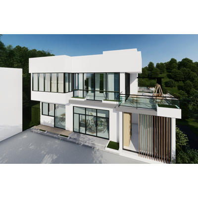 自建房农村私人房老地基新建建筑图设计图效果图现代简洁