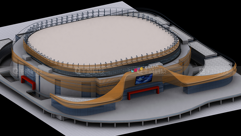 智慧水利园区机场3D建模室外场景效果图渲染3d楼宇可视化