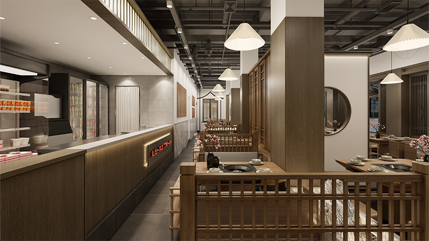 SI连锁商场餐饮空间设计案例|效果图设计|工装设计