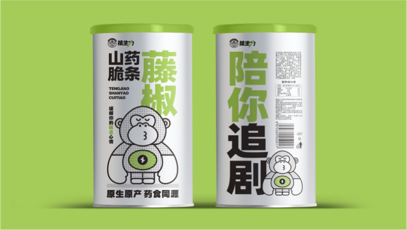 猿生力山藥脆條食品包裝設(shè)計(jì)