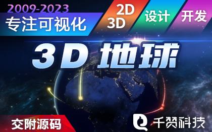 3D全景科技地球*防御效果前端开发全景漫游U3D可视化